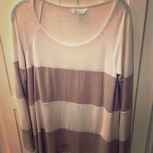Tan and White Light Sweater